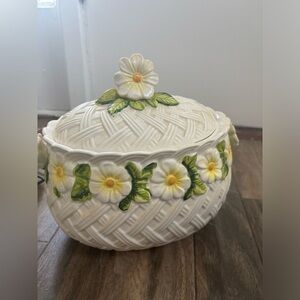 Floral Basket-Style Soup Tureen
